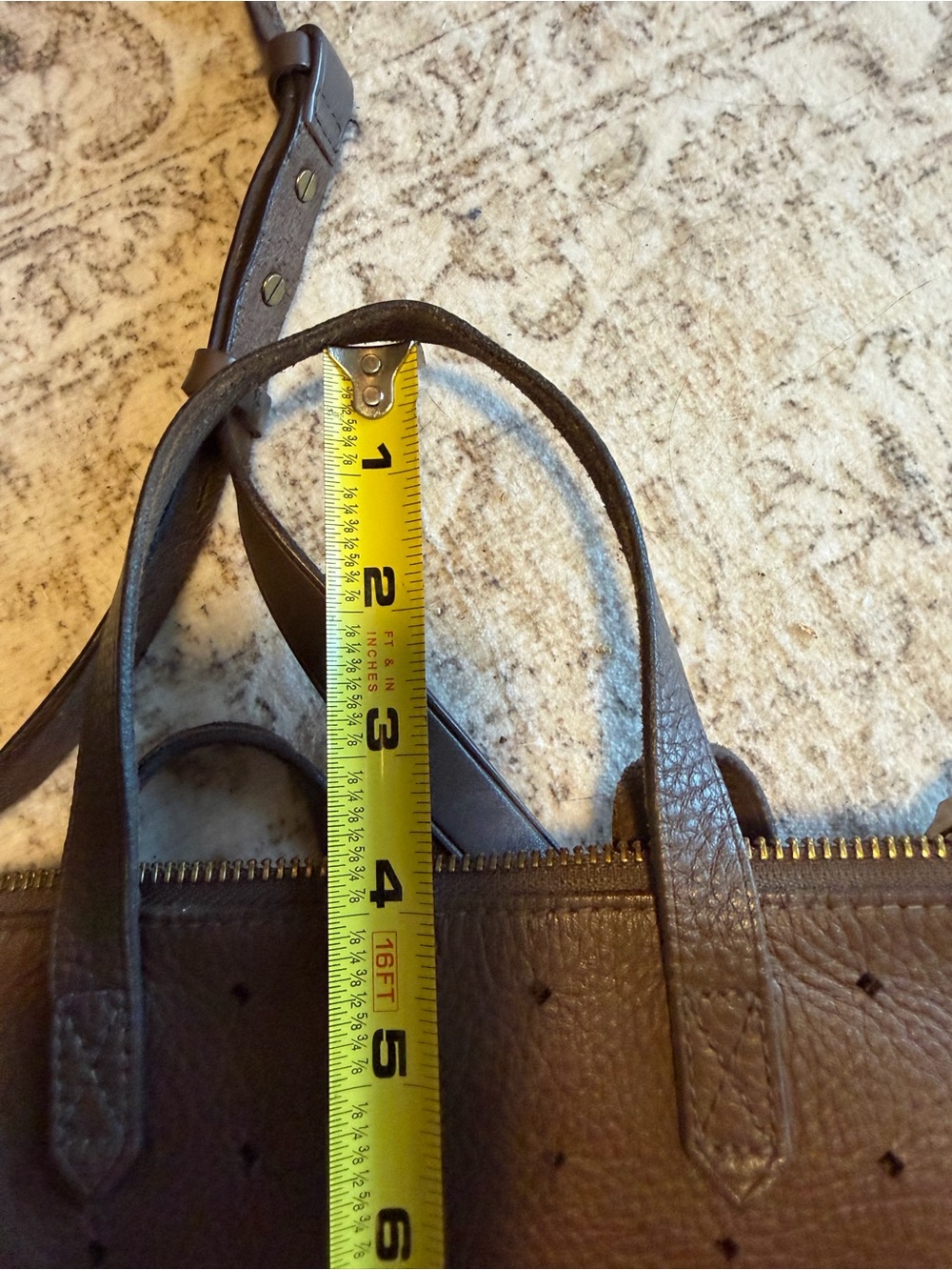 Brown Madewell mini Transport Perforated Leather Crossbody Tote - Picture 6 of 10